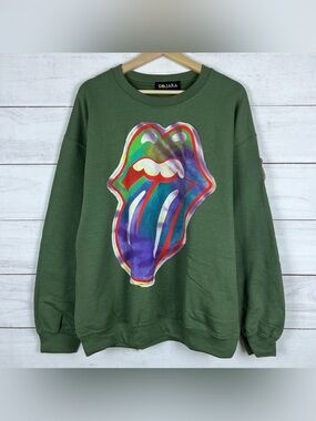 Rolling Stones Sojara Pullover Sweatshirt Women’s XL Green